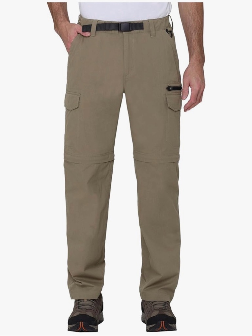 Hiking Convertible Outdoor Cargo Pants for Men-Tan Color- Largex32